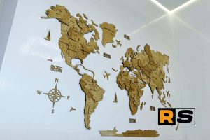 Ремонт Тур Агентства у Сумах. Мапа світу в інтерєрі