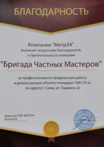 Отзывы клиента: метр24